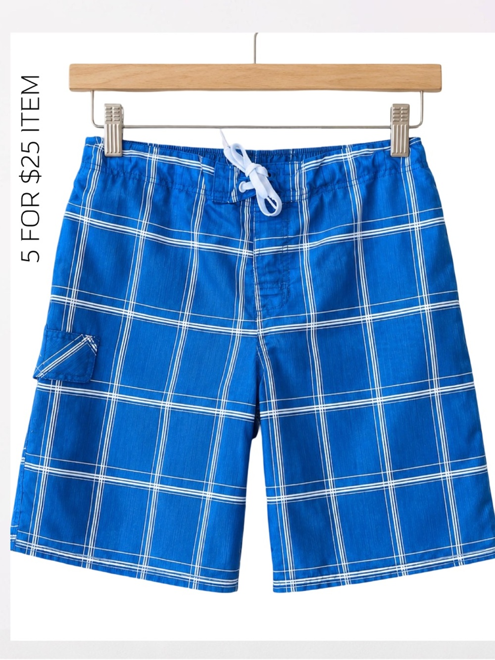 Mens OP Blue Plaid Board Shorts L/G 36-38 | Swim Trunks Beach Surf